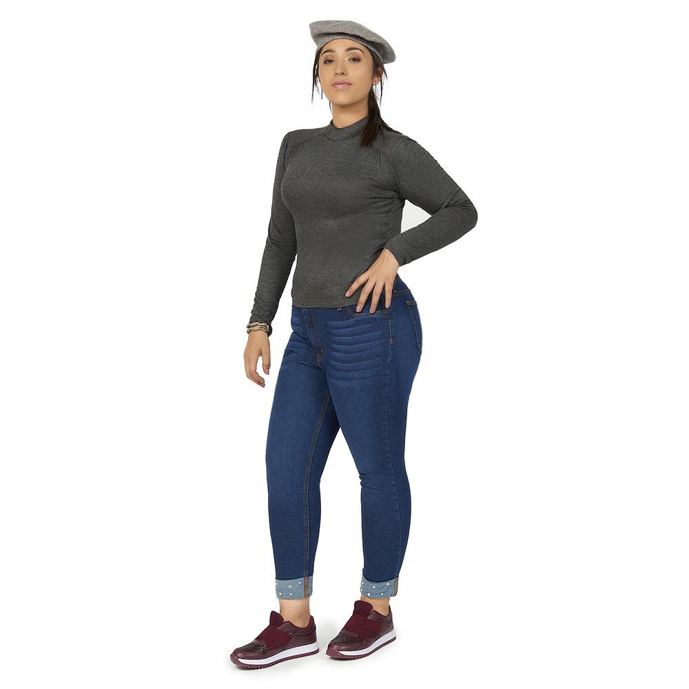 Mundo Terra Blusa Casual Para Mujer, Juvenil, Se Amolda A Tu Cuerpo, Manga Larga, Cuello Halter, Corte A La Cadera