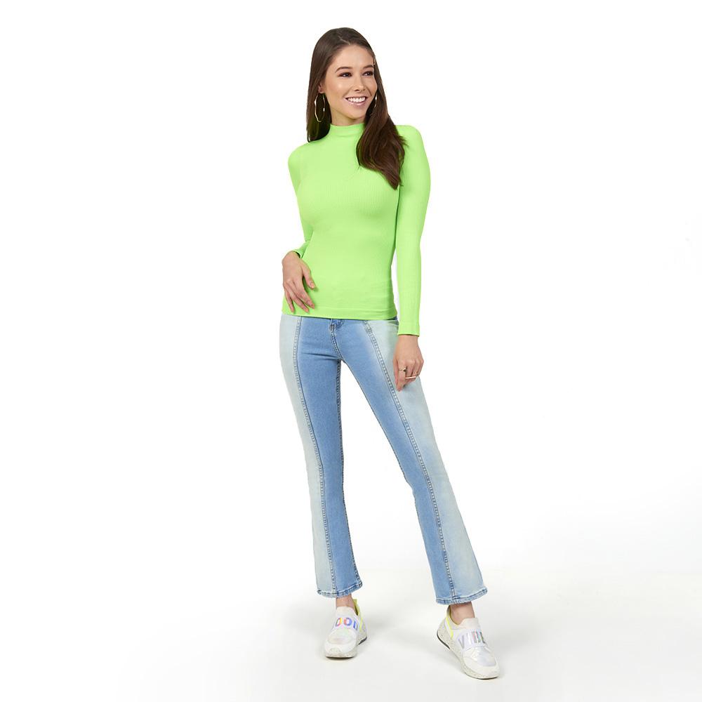 Mundo Terra Blusa Casual Para Mujer, Juvenil, Se Ajusta A Tu Cuerpo, Manga Larga Cuello Halter, Corte A La Cadera,