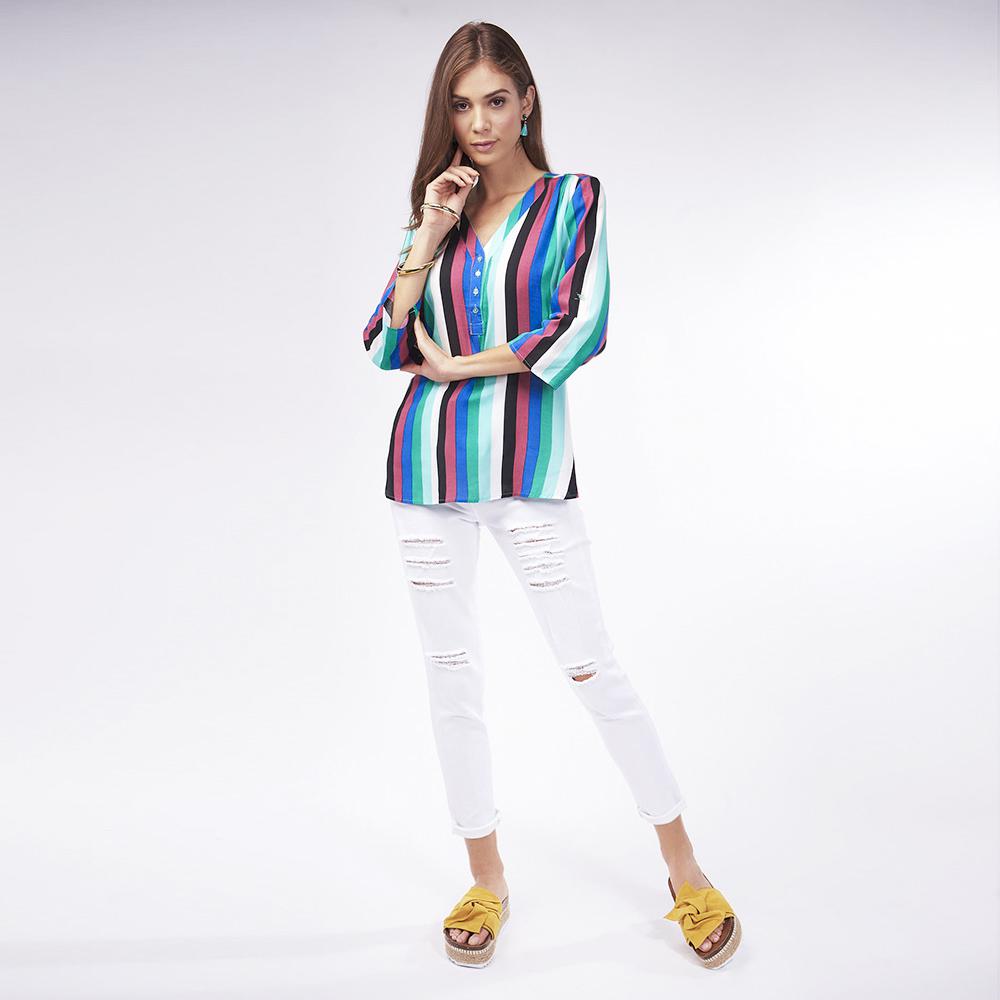 Blusa Mundo Terra Azul para Mujer