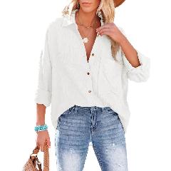 Foto 3 pulgar | Venta Internacional- Camisa Vintage de Manga Larga Blanca con Botones para Mujer