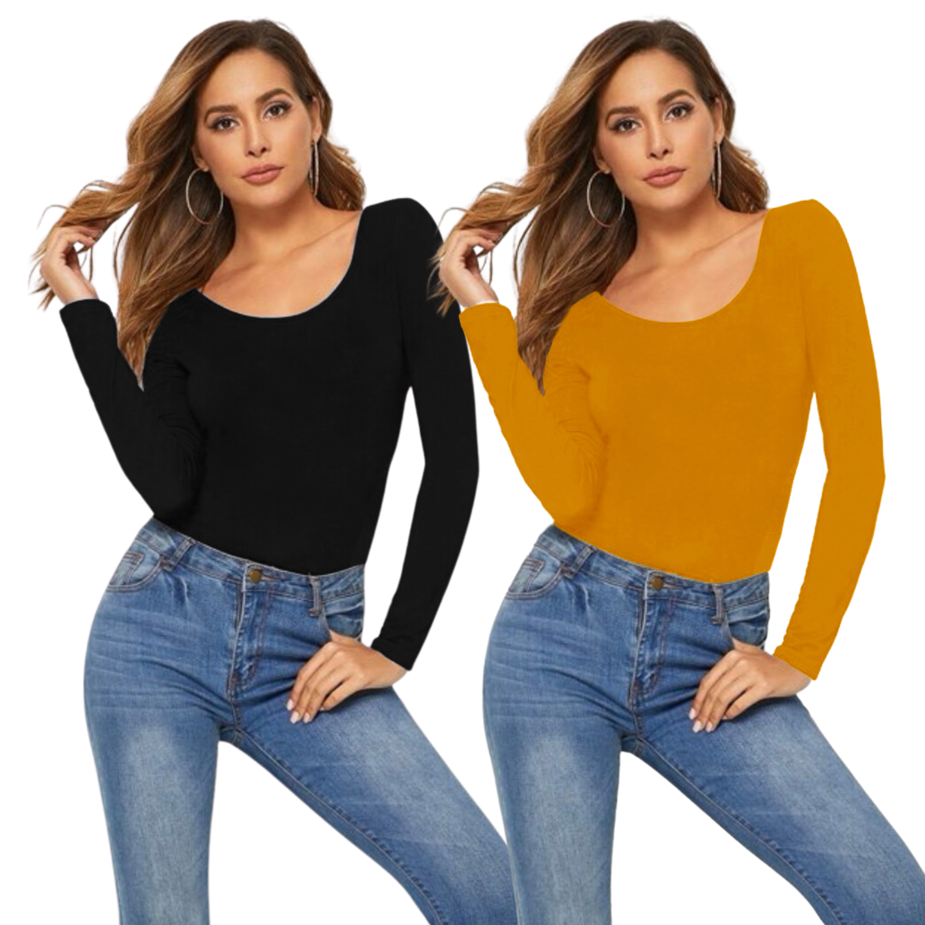Set Dos Blusas Manga Larga Bl-1013 Dos Colores Térmicas de Mujer