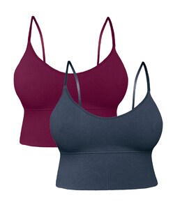 Foto 1 | Set de 2 Tops Top-1013 Vino y Gris Croptop con Relleno para Mujer