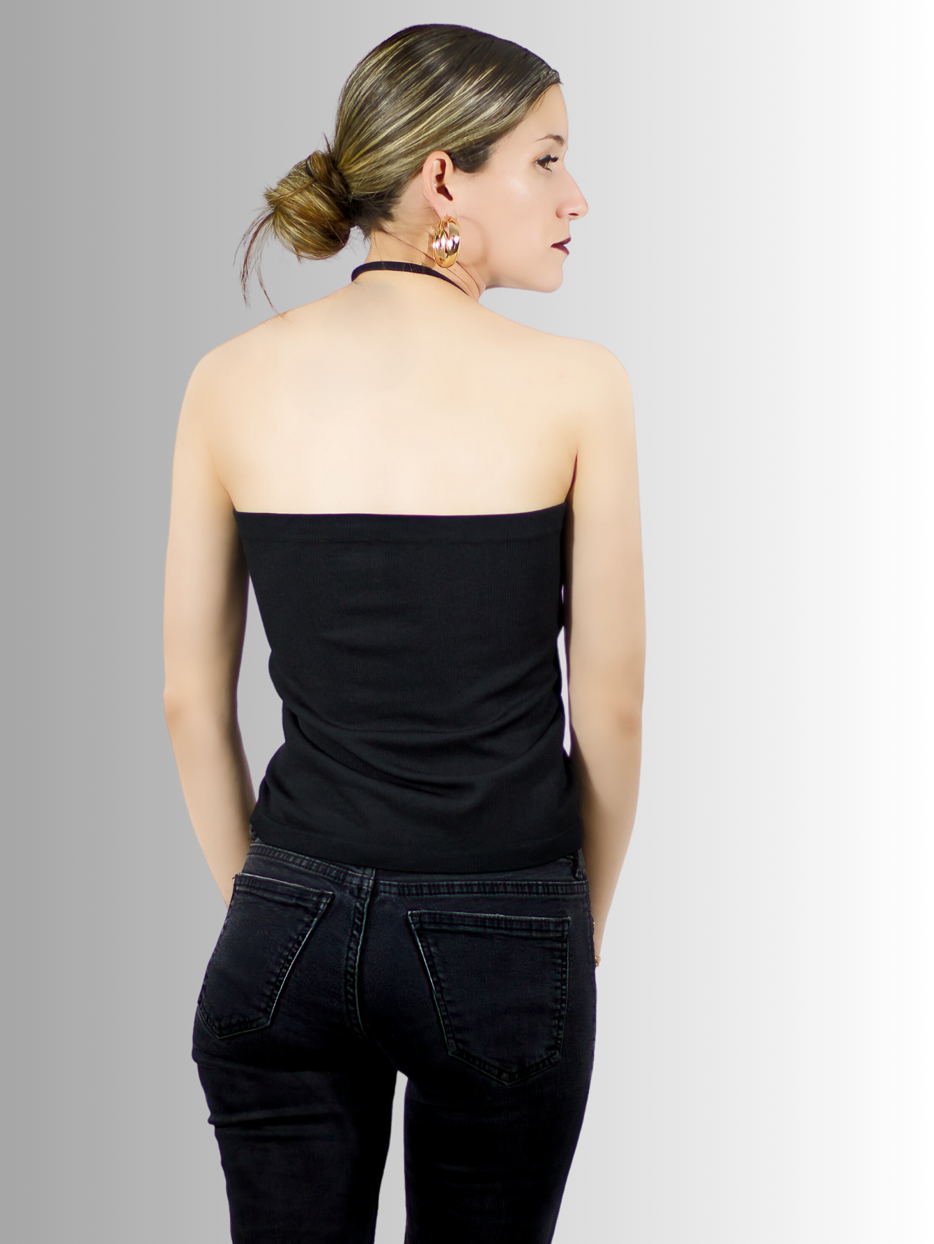Foto 4 pulgar | Crop Top con Tirantes Negro 2 Piezas para Mujer