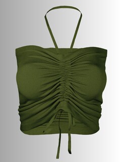 Foto 4 | Crop Tops de Tirante Lila y Verde Oscuro Stretch Canalé 2 Piezas para Mujer