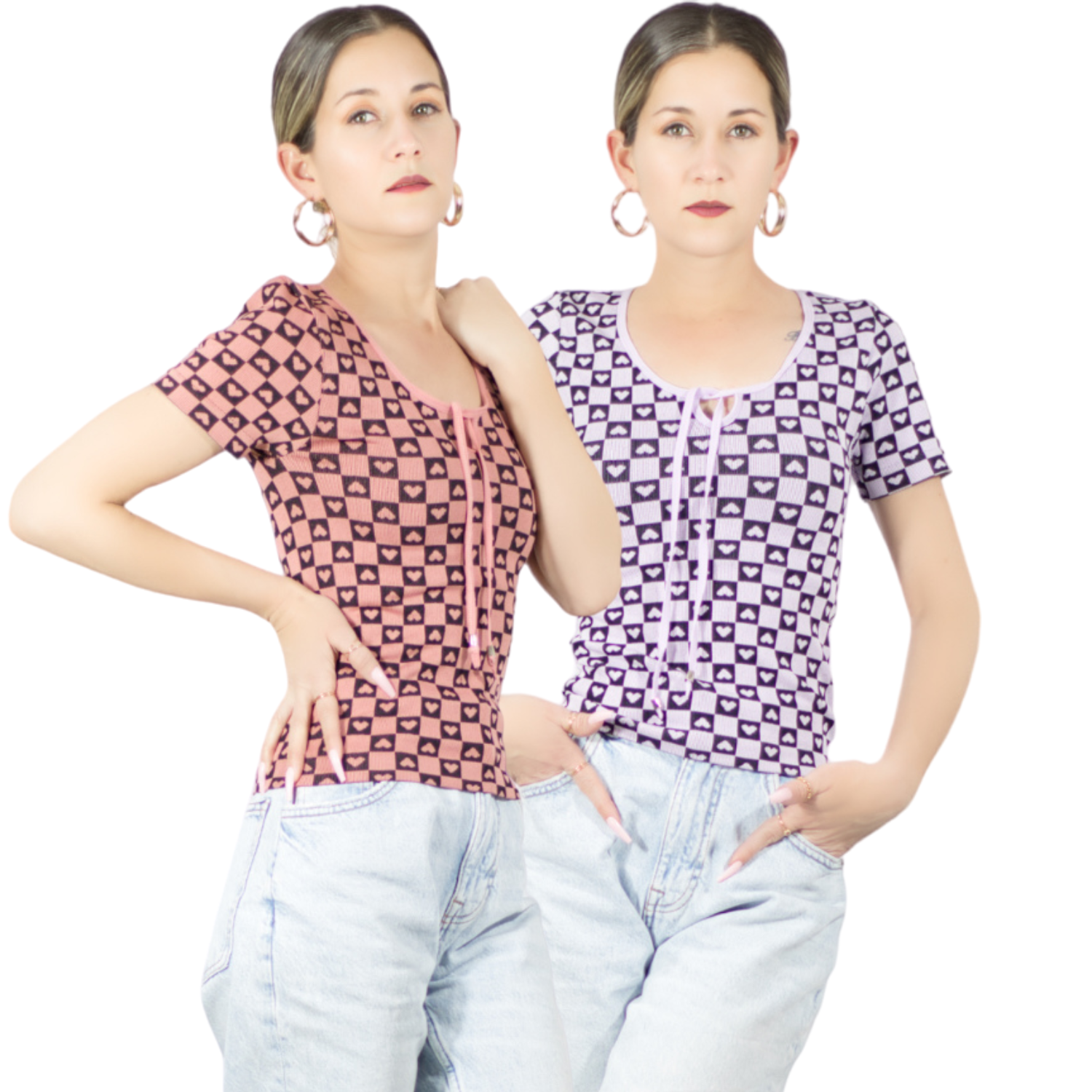 Set De 2 Blusas De Mujer Pul-1005 Color Stretch Casual