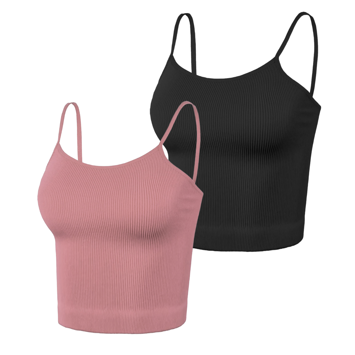 Foto 2 pulgar | Set de 2 Blusas de Mujer Bl-1012 Negro y Coral Texturizado