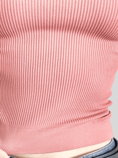 Foto 4 | Top Tank Blusa De Mujer Unitalla Canalé De Tirantes Estampado Liso Bl-1012 Coral Crop Básico Varios Colores