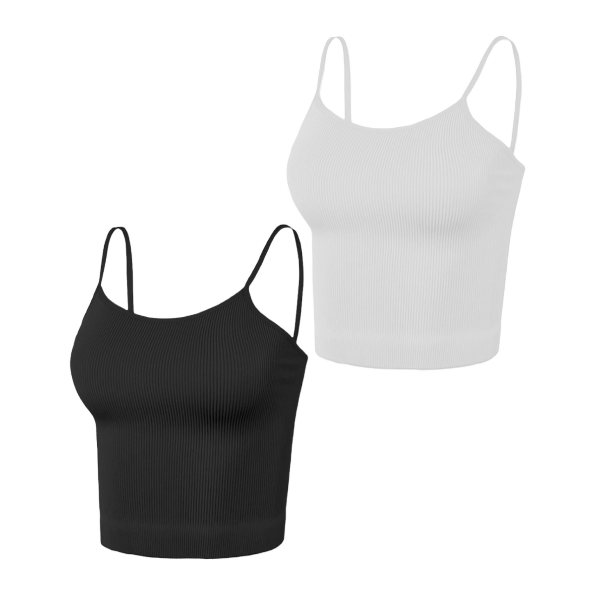 Blusas de Tirantes para Mujer Bl-1012 Blanco Y Negro 2 Piezas