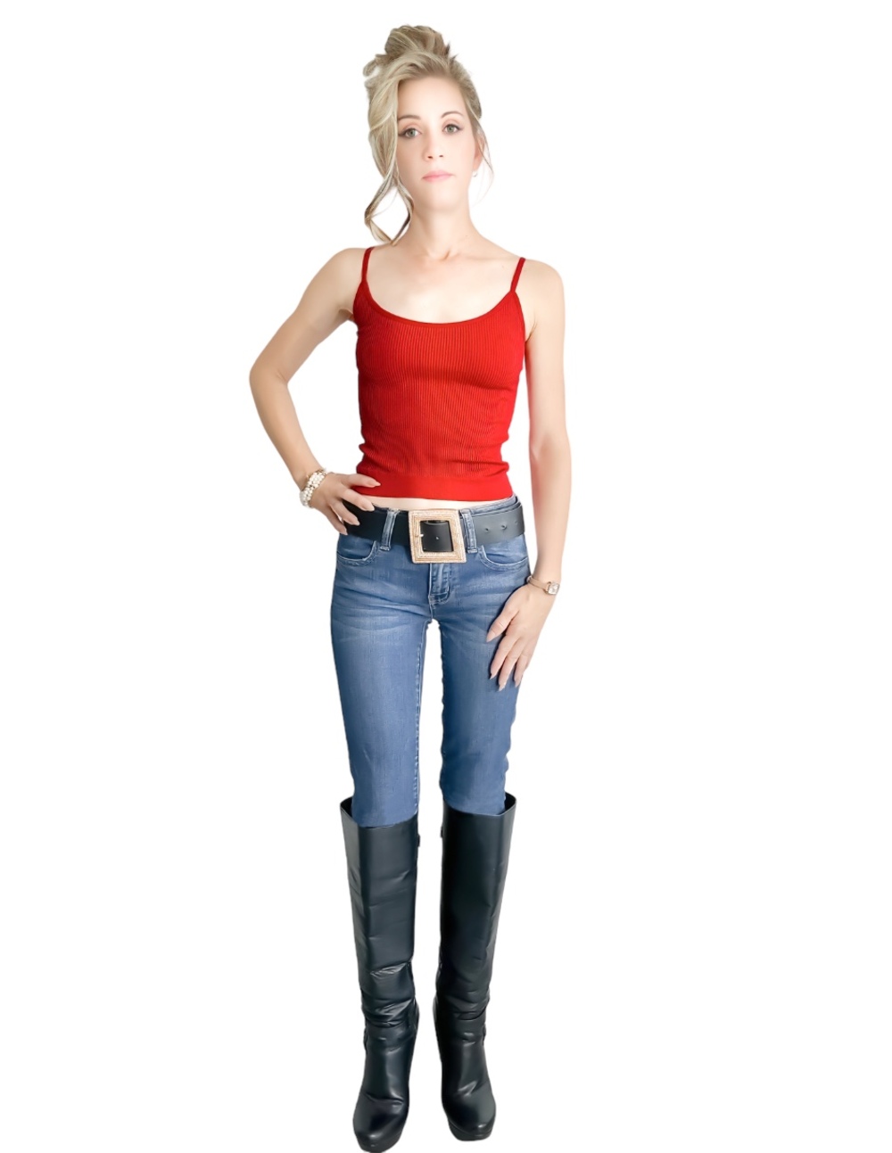 Foto 3 pulgar | Blusa de Mujer Bl-1012 Roja Texturizada