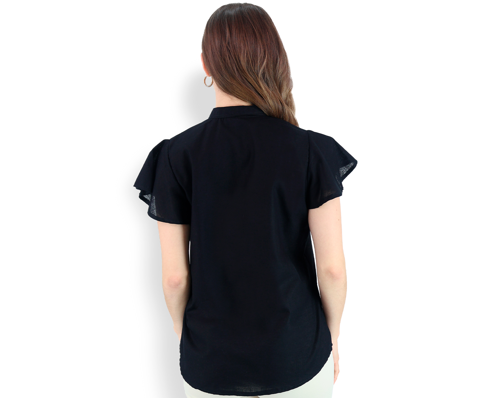 Foto 5 pulgar | Blusa Tipo Guayabera De Mujer Rams Cottons Modelo Fabi Color Negro Apariencia De Lino