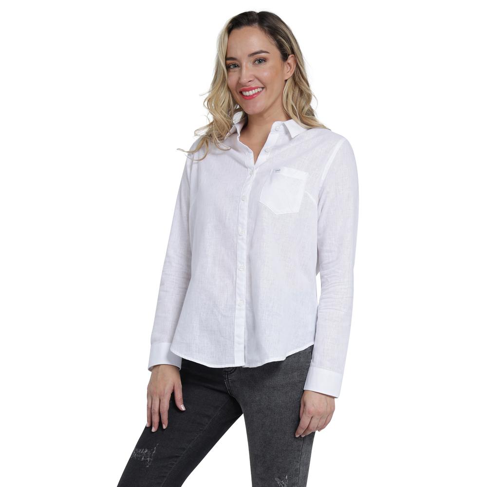 Foto 3 pulgar | Blusa Casual Lee Slim Fit 402 Blanca para Mujer