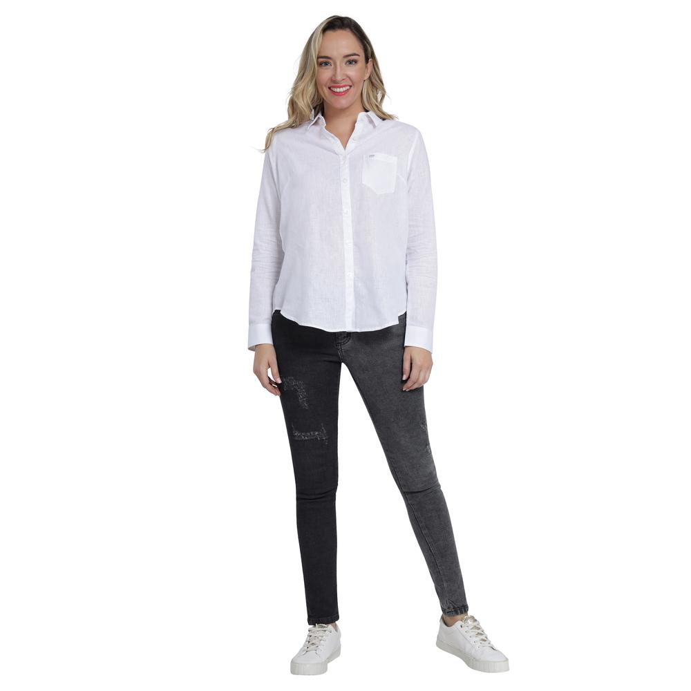 Foto 5 pulgar | Blusa Casual Lee Slim Fit 402 Blanca para Mujer