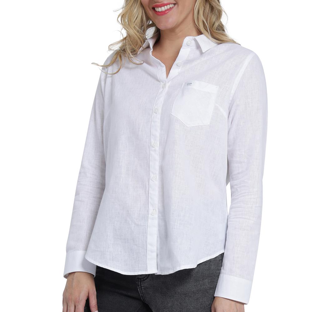 Foto 6 pulgar | Blusa Casual Lee Slim Fit 402 Blanca para Mujer