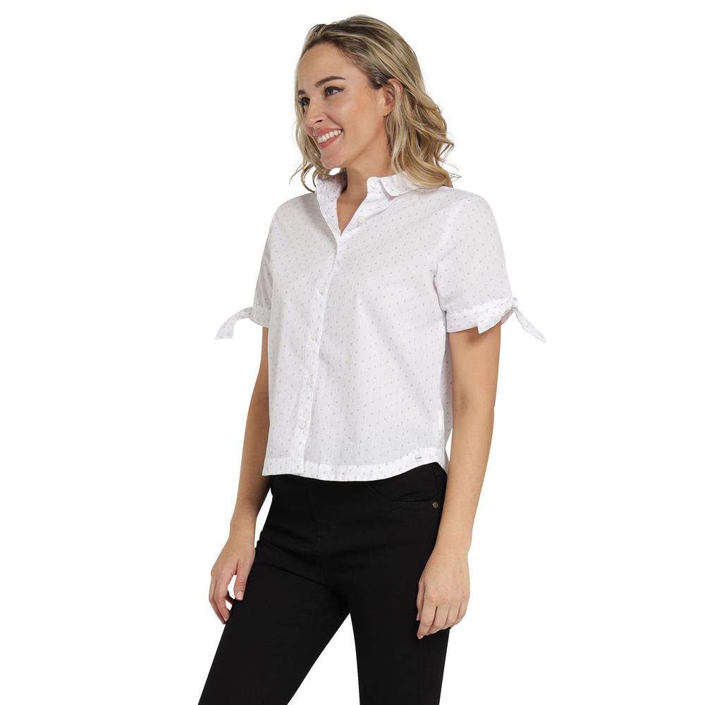 Foto 3 pulgar | Blusa Casual Lee Slim Fit 410 Blanca para Mujer