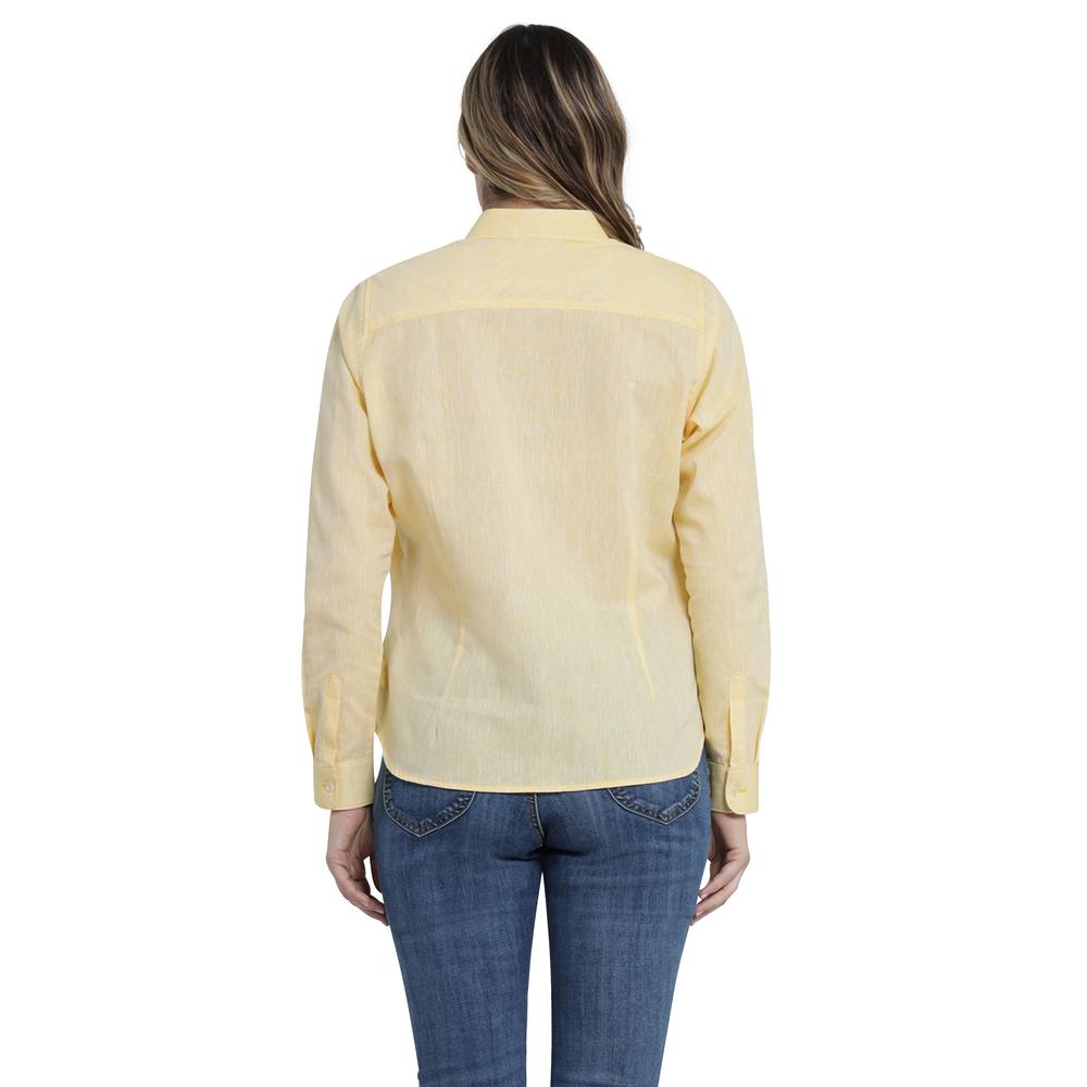 Foto 4 pulgar | Blusa Casual Lee Slim Fit 470 Amarillo para Mujer