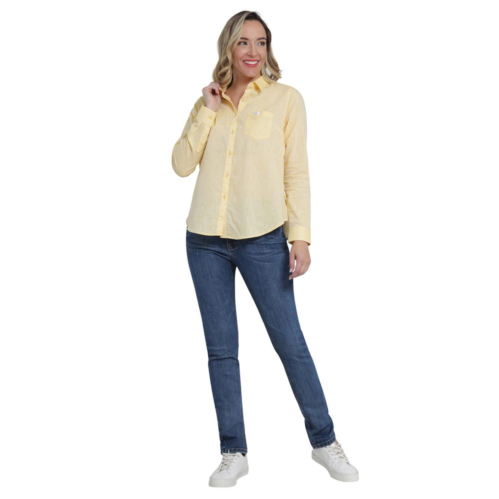 Foto 5 pulgar | Blusa Casual Lee Slim Fit 470 Amarillo para Mujer