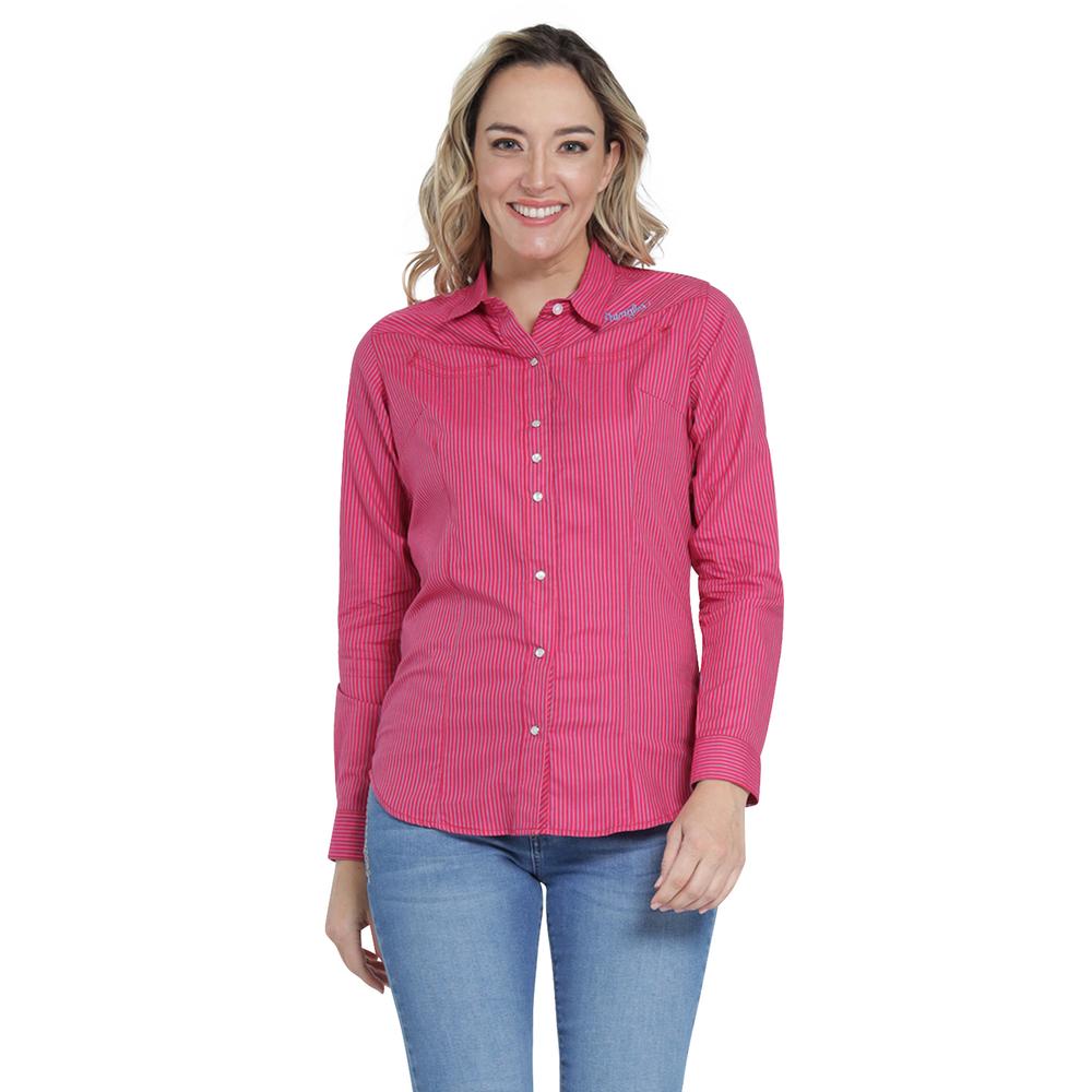 Blusa Vaquera Wrangler Slim Fit Manga Larga 409 Rosa