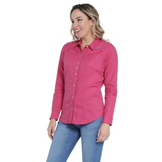 Foto 2 | Blusa Vaquera Wrangler Slim Fit Manga Larga 409 Rosa