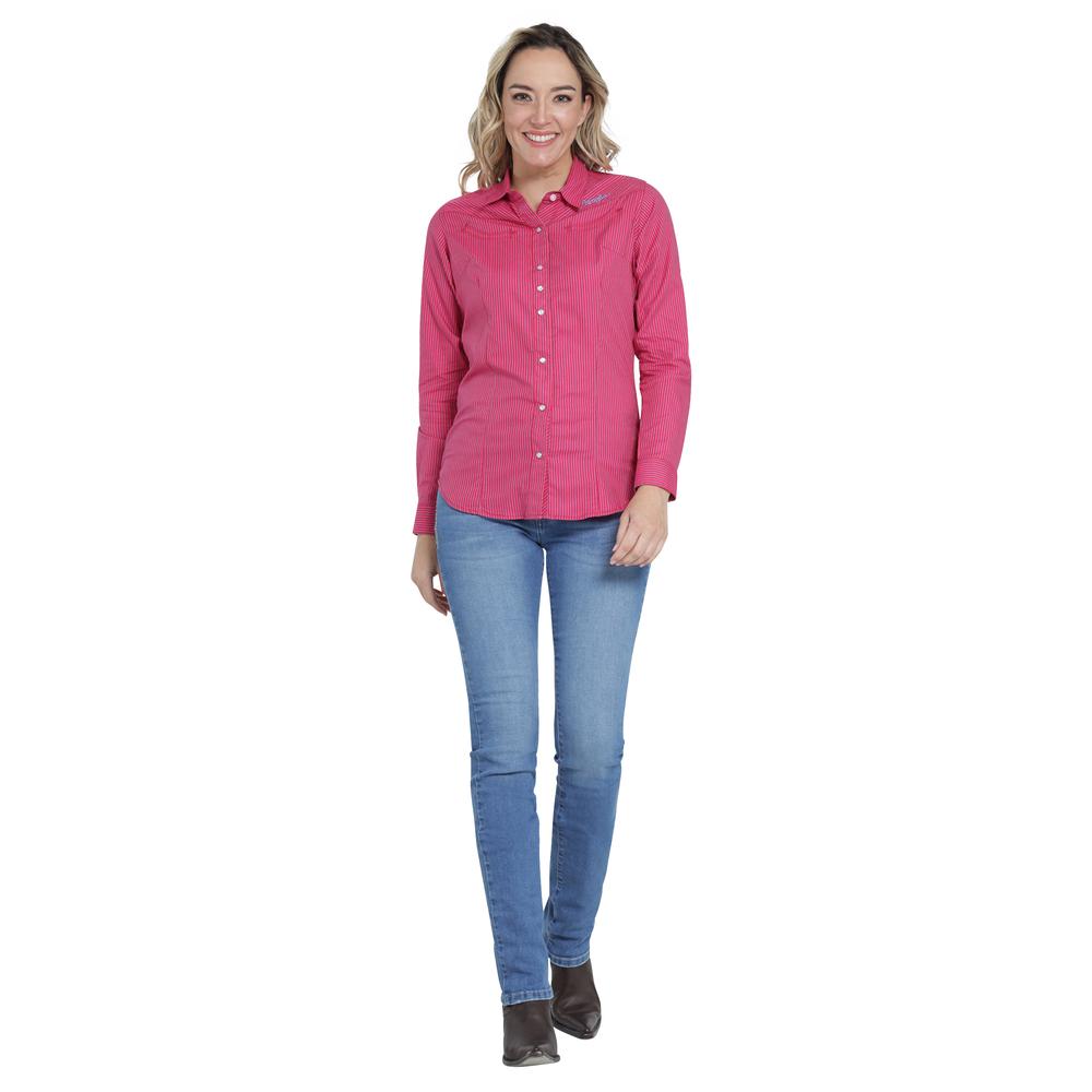 Foto 5 pulgar | Blusa Vaquera Wrangler Slim Fit Manga Larga 409 Rosa
