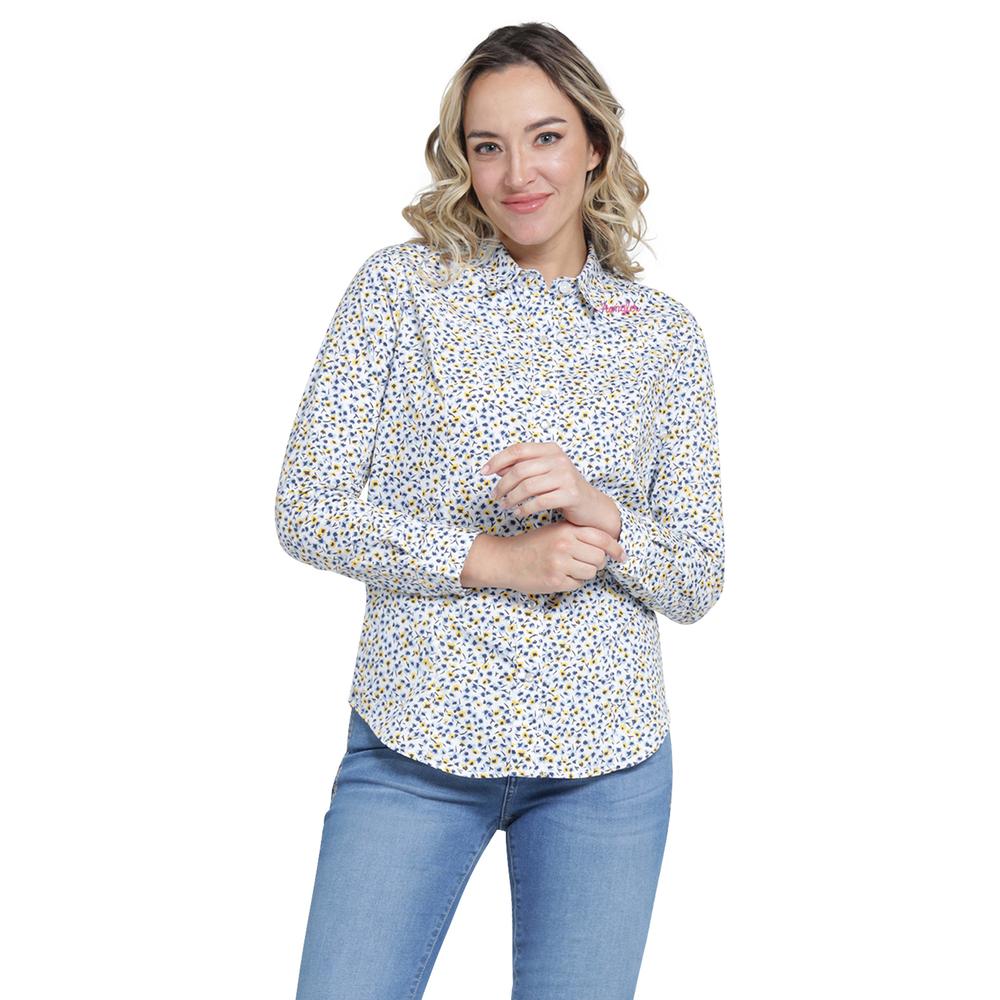 Blusa Vaquera Wrangler Slim Fit Manga Larga 402 Blanco