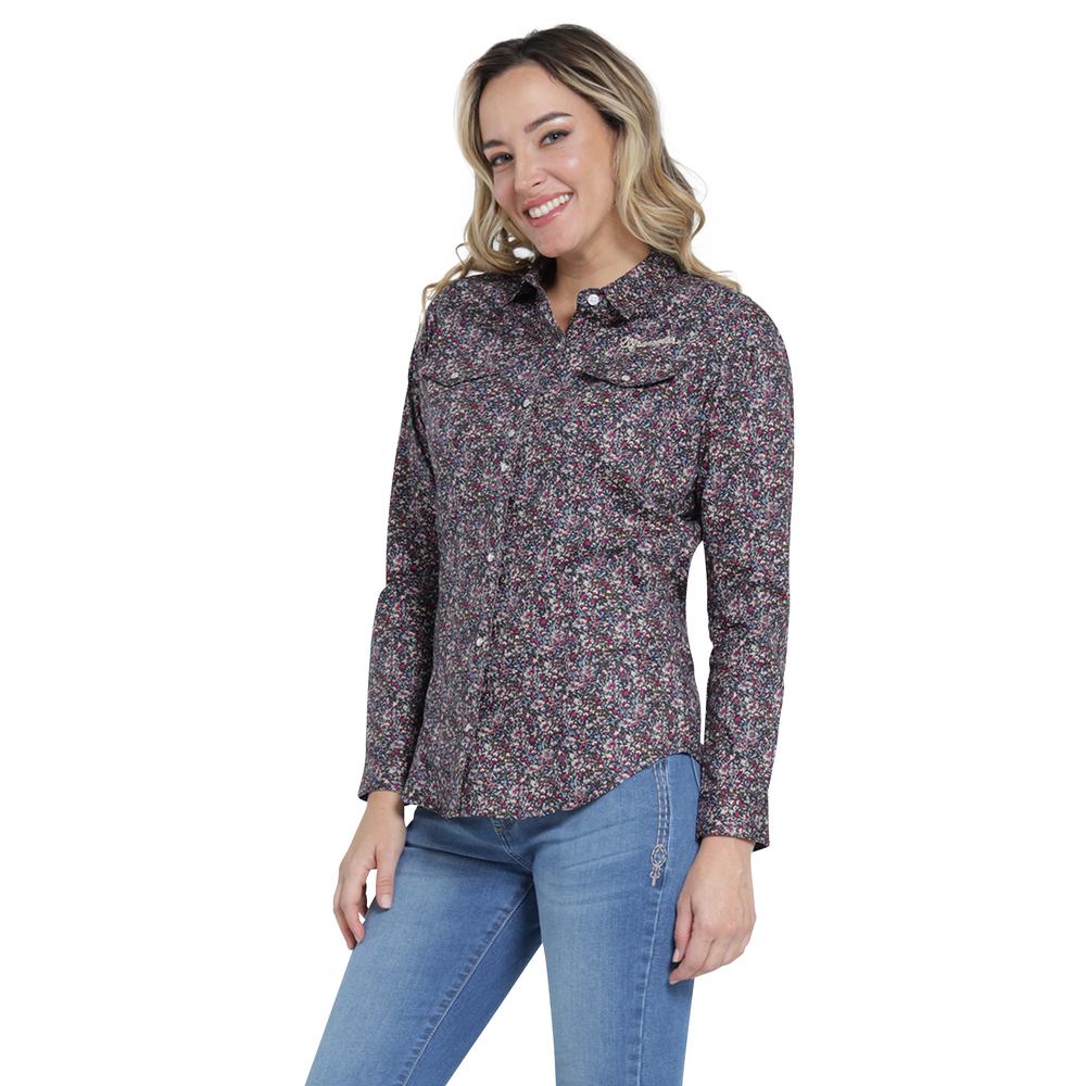 Foto 3 pulgar | Blusa Vaquera Wrangler Slim Fit Manga Larga 405 Fucsia para Mujer