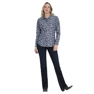 Foto 4 | Blusa Vaquera Wrangler Slim Fit Manga Larga 01 Azul