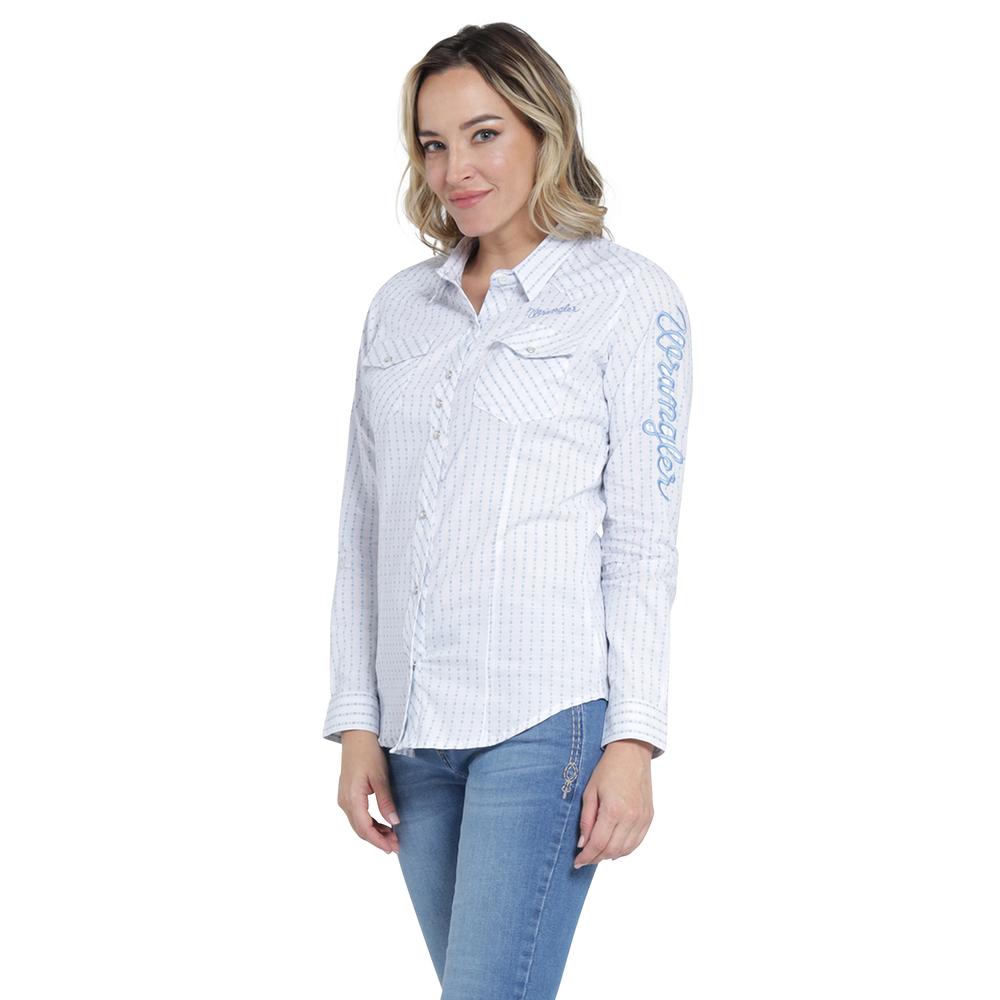 Foto 3 pulgar | Blusa Vaquera Wrangler Slim Fit Manga Larga 408 Blanco