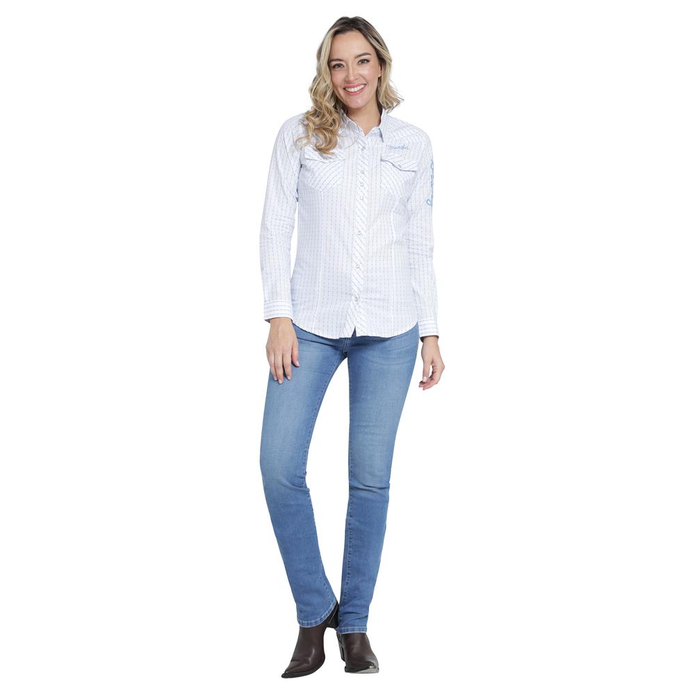 Foto 5 pulgar | Blusa Vaquera Wrangler Slim Fit Manga Larga 408 Blanco