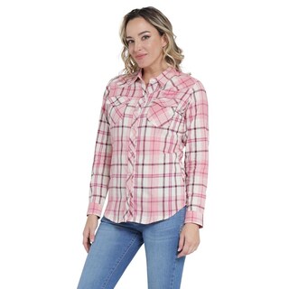 Foto 2 | Blusa Vaquera Wrangler Slim Fit Manga Larga 410 Rosa