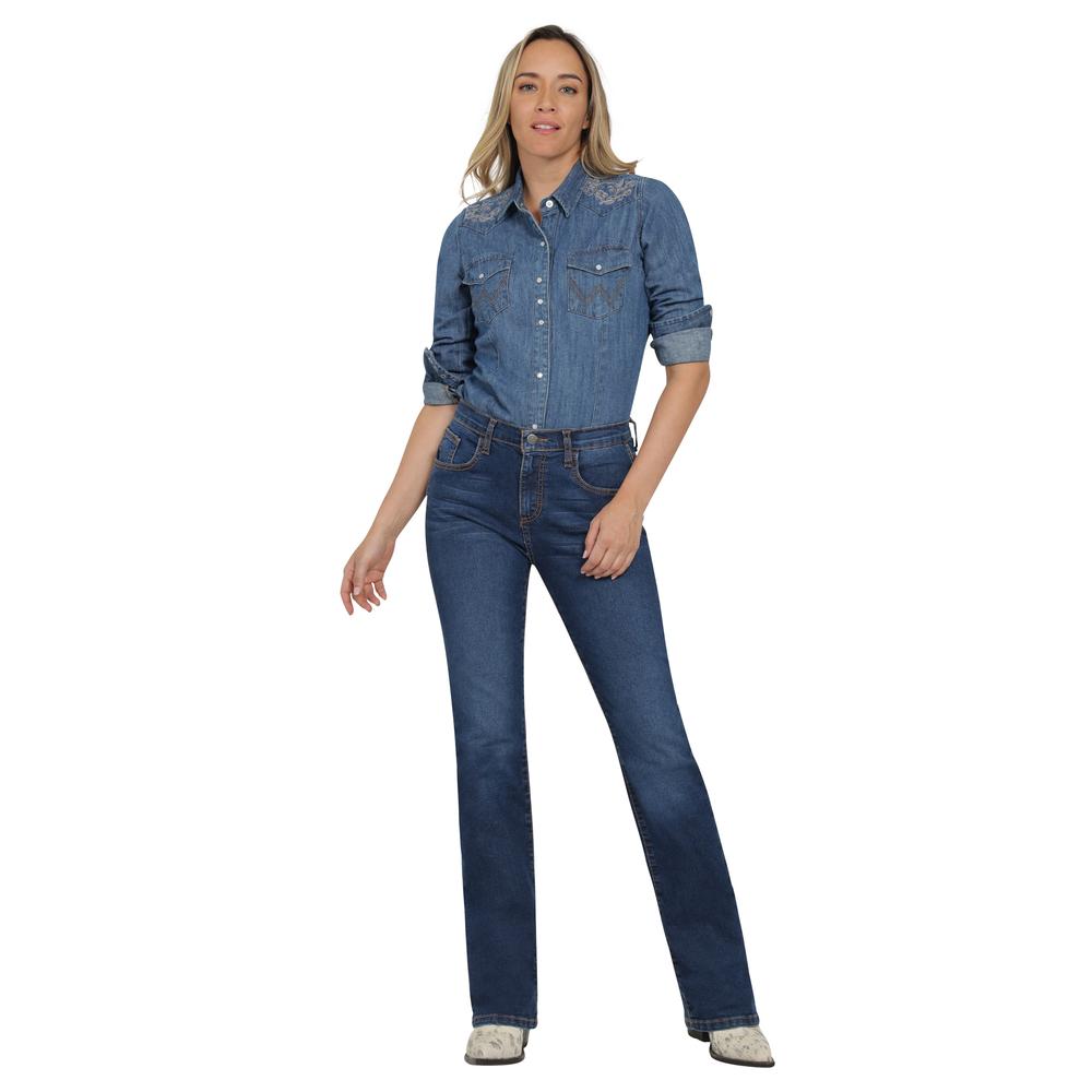 Foto 5 pulgar | Blusa Vaquera Wrangler Slim Fit Manga Larga 411 Azul