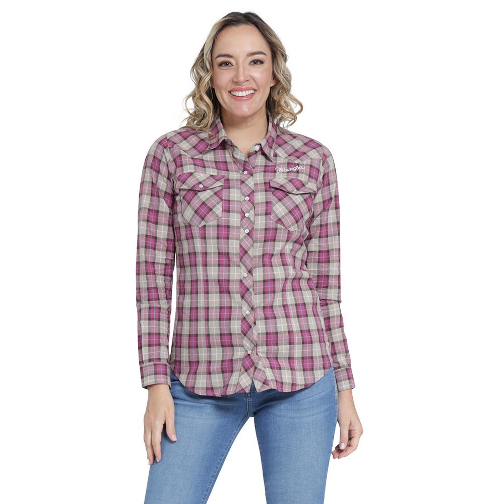Blusa Vaquera Wrangler Slim Fit Manga Larga 406 Café