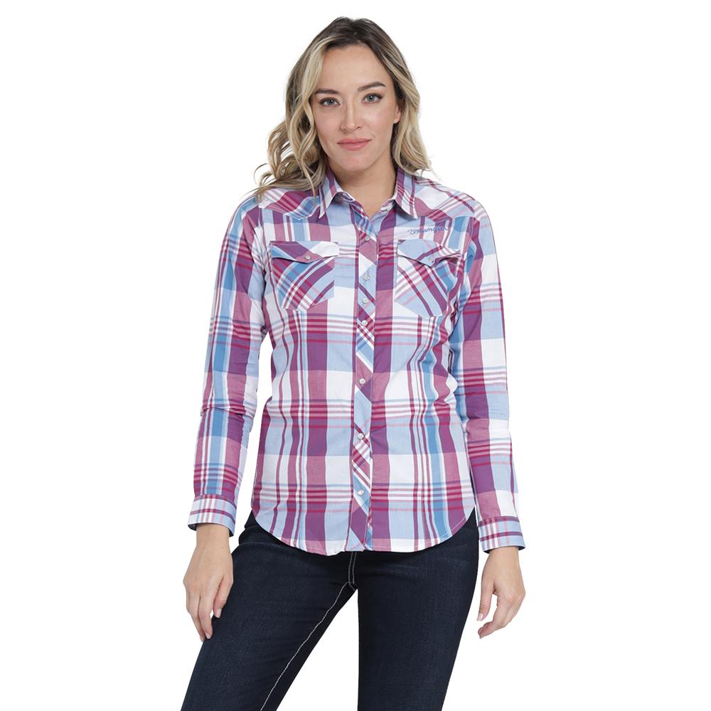 Blusa Vaquera Wrangler Slim Fit Manga Larga 407 Rojo