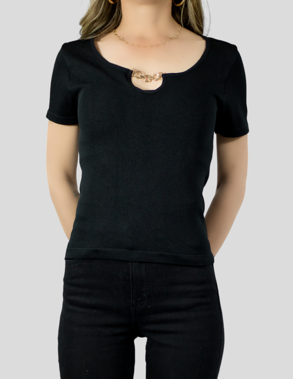 Foto 6 pulgar | Blusa Casual Pul-1004 Negra para Mujer