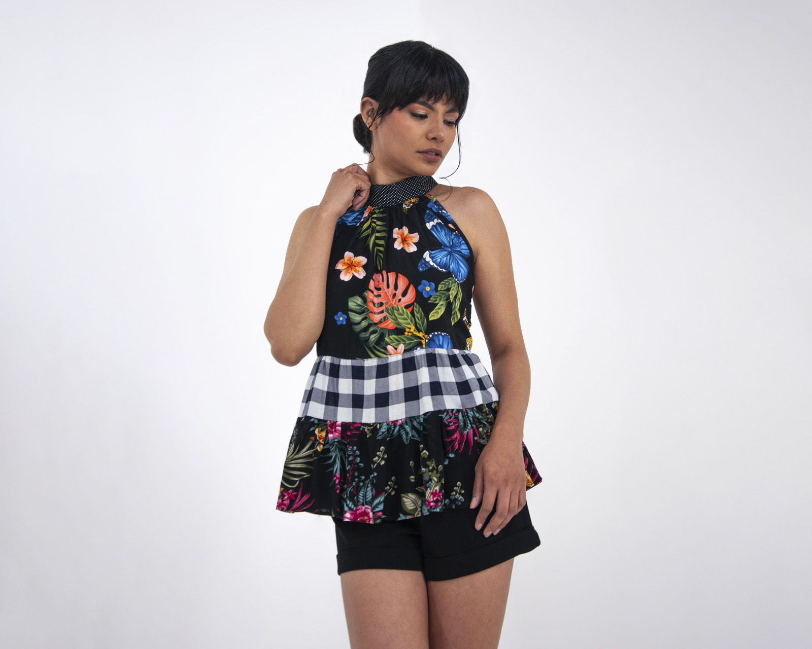 Foto 5 pulgar | Blusa De Dama A Ángelozano Blusa Estampados Varios, Cuello Tipo Halter, Al-w54