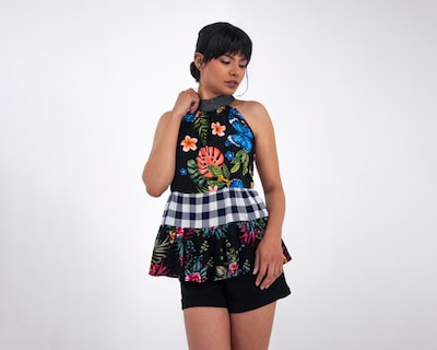Foto 4 | Blusa De Dama A Ángelozano Blusa Estampados Varios, Cuello Tipo Halter, Al-w54