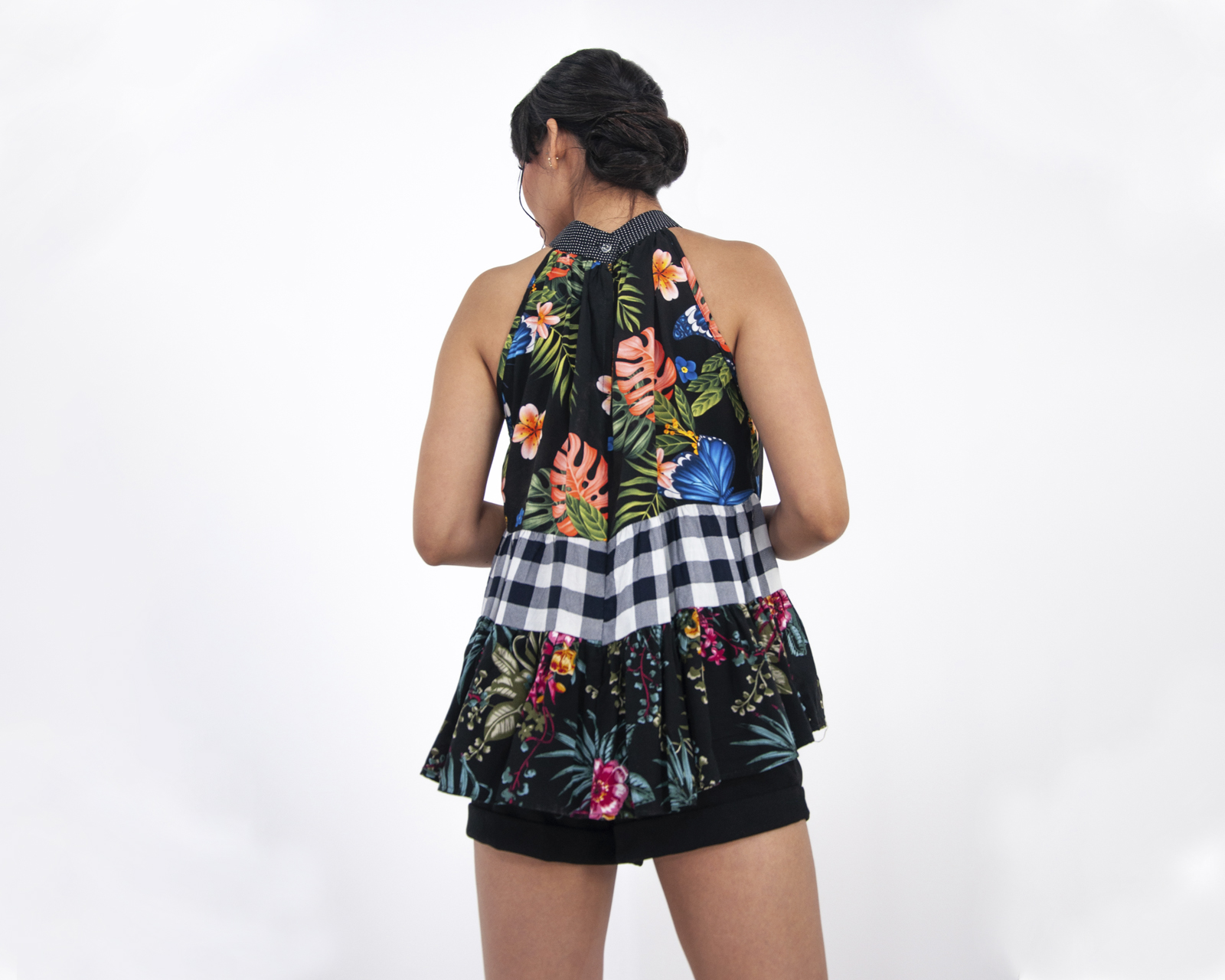 Foto 6 pulgar | Blusa De Dama A Ángelozano Blusa Estampados Varios, Cuello Tipo Halter, Al-w54