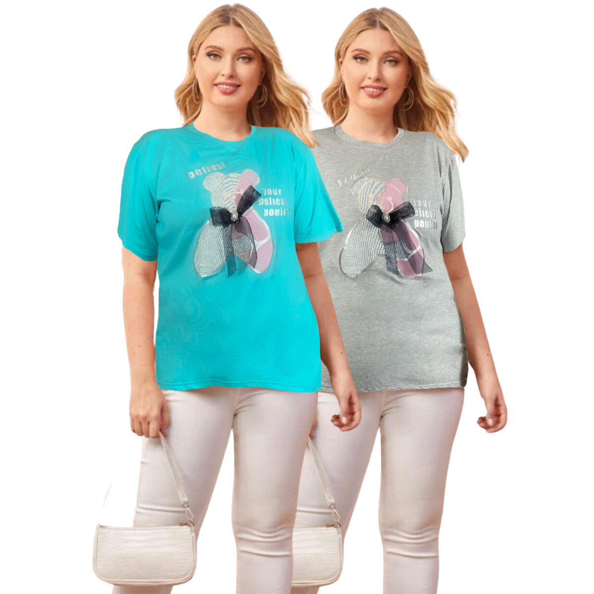Foto 2 pulgar | Pack de 2 Blusas Multicolor Oversize para Mujer