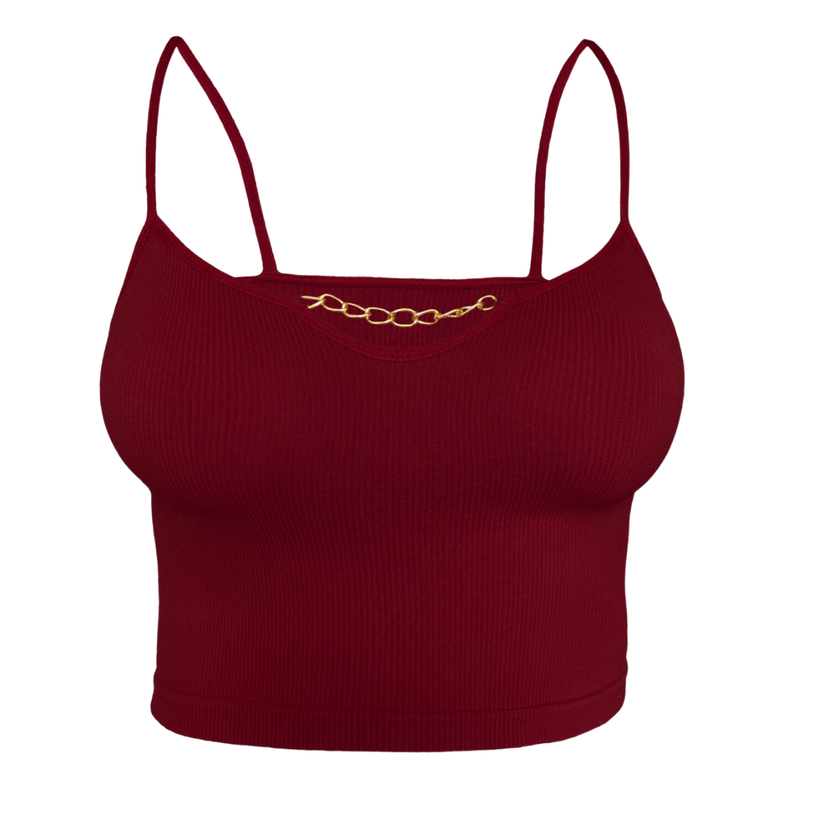 Foto 1 | Top De Mujer Blusa Elegante Top-1012 Color Vino Cadena En Escote