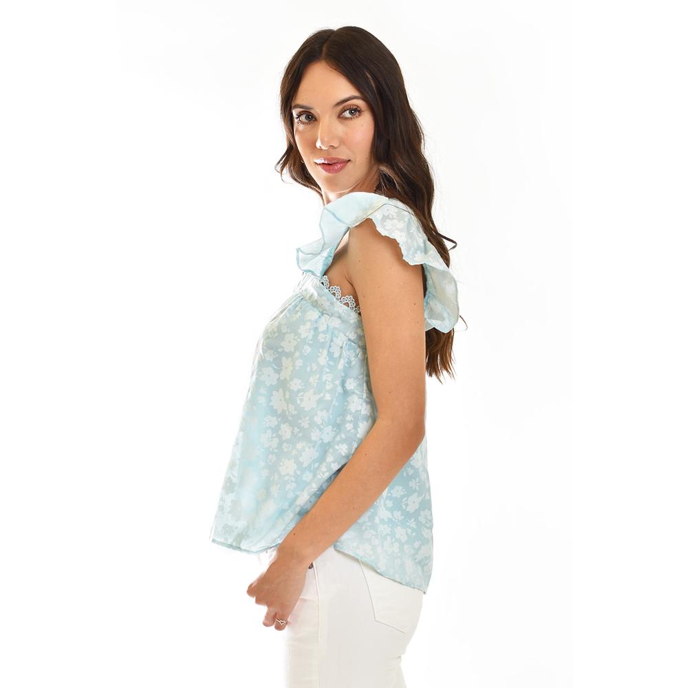 Foto 2 | Blusa Con Ribete De Encaje Roman Fashion /juvenil 7582 Verde Claro