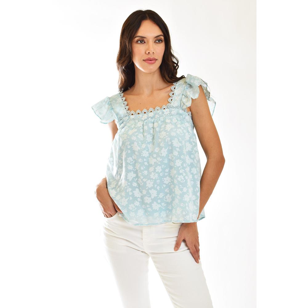 Foto 5 | Blusa Con Ribete De Encaje Roman Fashion /juvenil 7582 Verde Claro