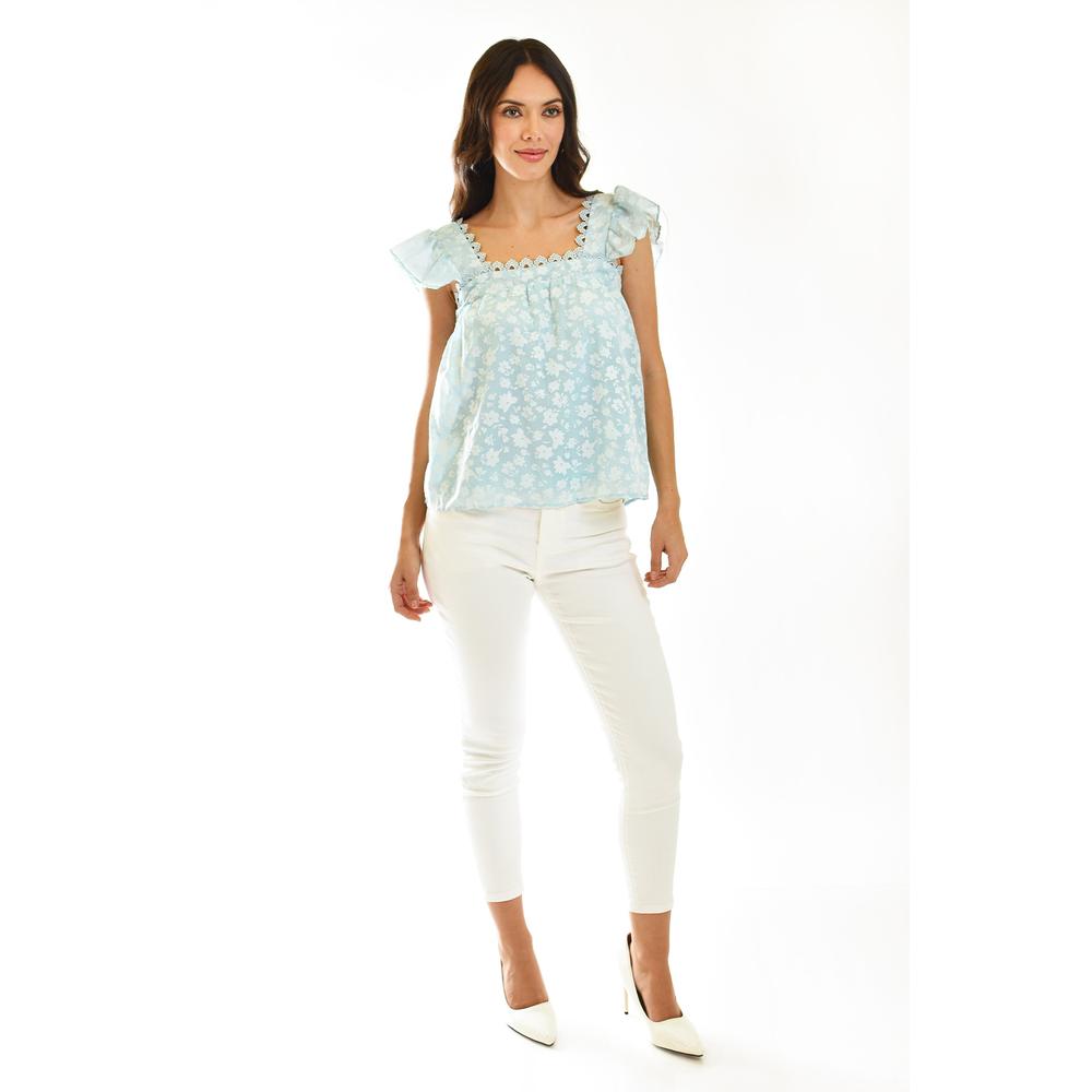 Foto 6 | Blusa Con Ribete De Encaje Roman Fashion /juvenil 7582 Verde Claro