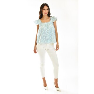 Foto 6 | Blusa Con Ribete De Encaje Roman Fashion /juvenil 7582 Verde Claro