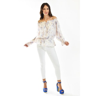 Foto 5 | Blusa Campesina Roman Fashion 3278 Lila para Mujer