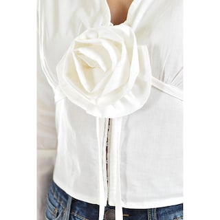 Foto 4 | Blusa Roman Fashion Blanca para Mujer