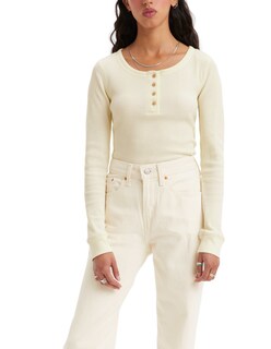 Foto 2 | Blusa Levi's Sierra Henley Beige para Mujer