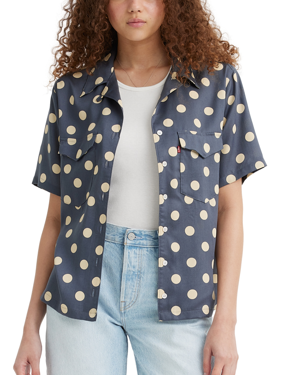 Foto 3 pulgar | Camisa Ember Bowling Levi's Azul para Mujer