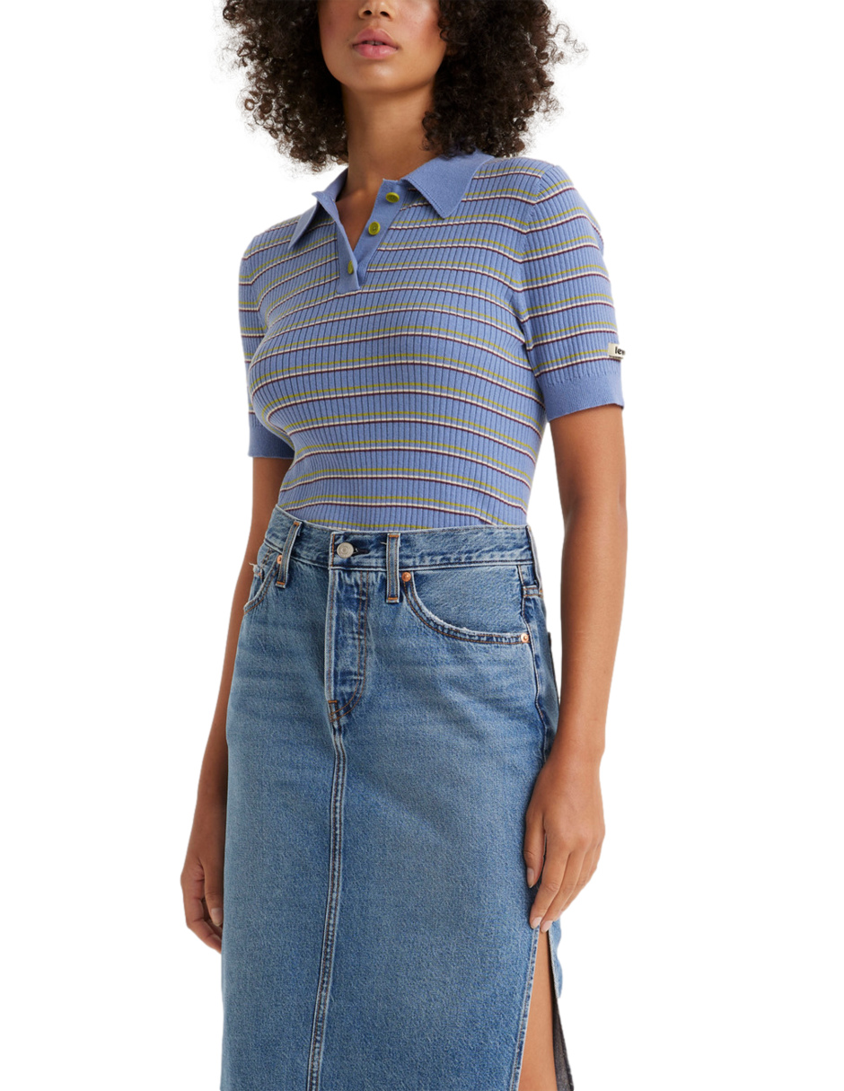Foto 2 | Blusa Soda Sweater Polo Levi's Azul para Mujer