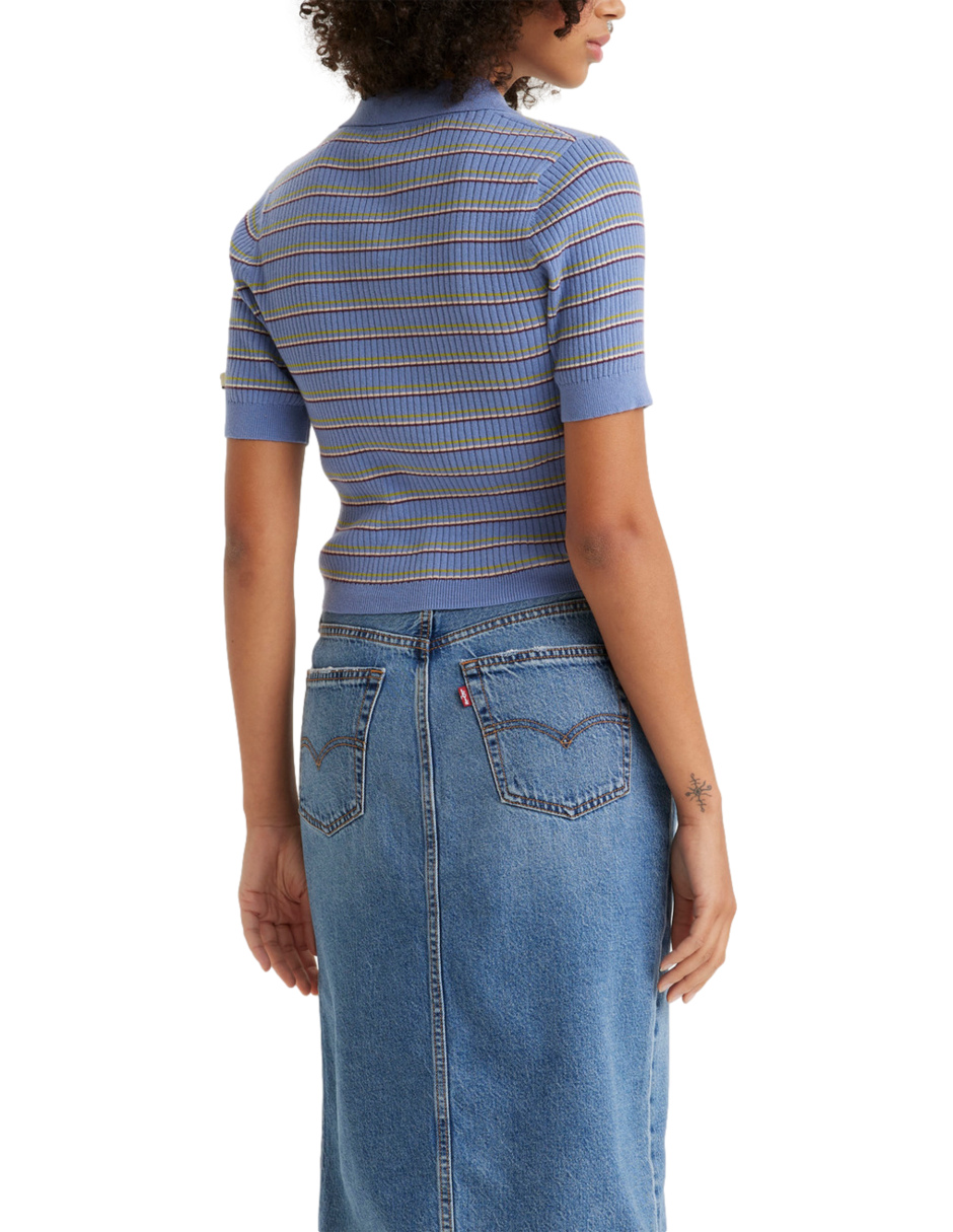 Foto 5 pulgar | Blusa Soda Sweater Polo Levi's Azul para Mujer