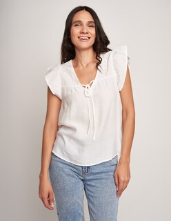 Foto 1 | Blusa Devendi Blanca Guipiur para Mujer