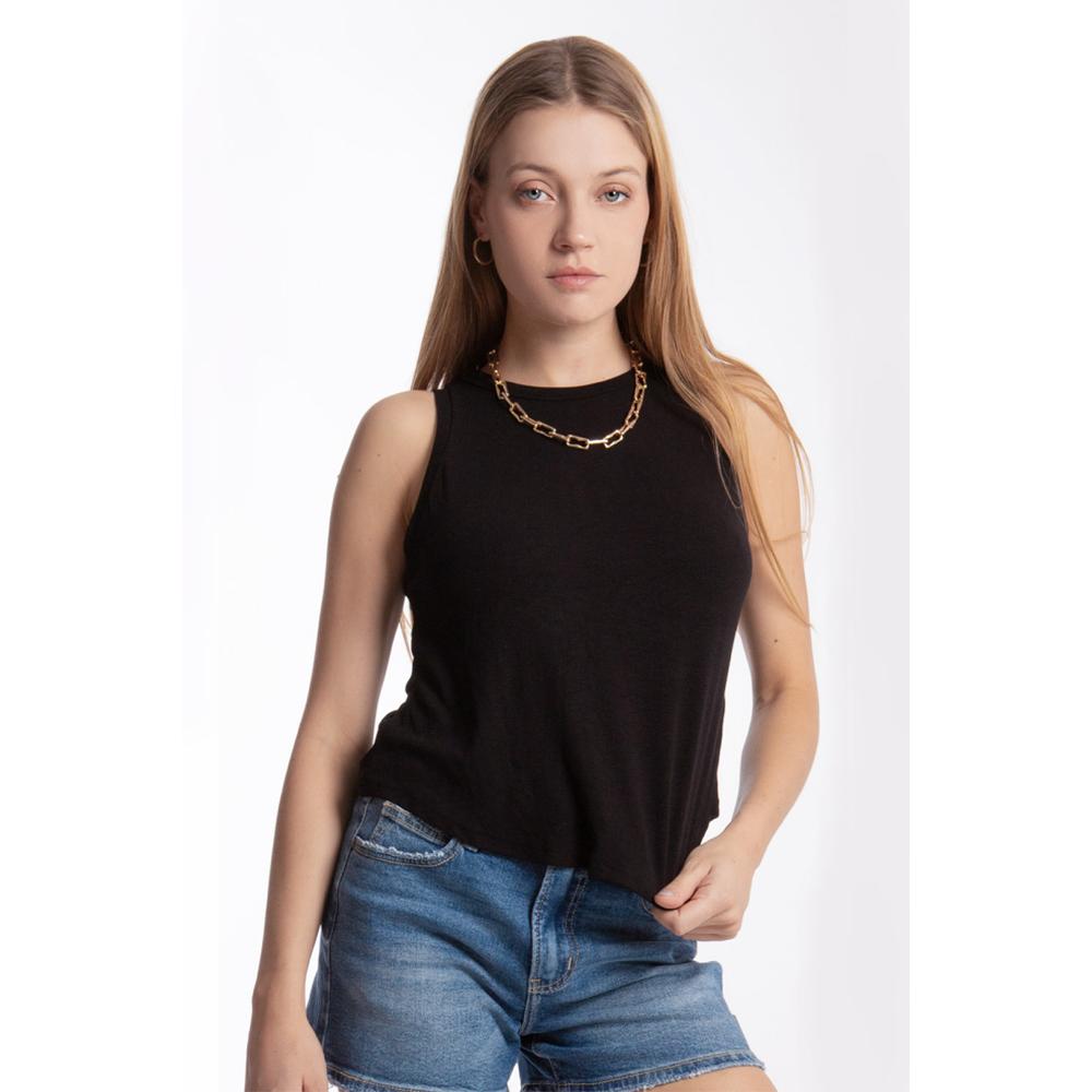 Blusa Básica Roman Fashion Sin Manga 0077 Negro